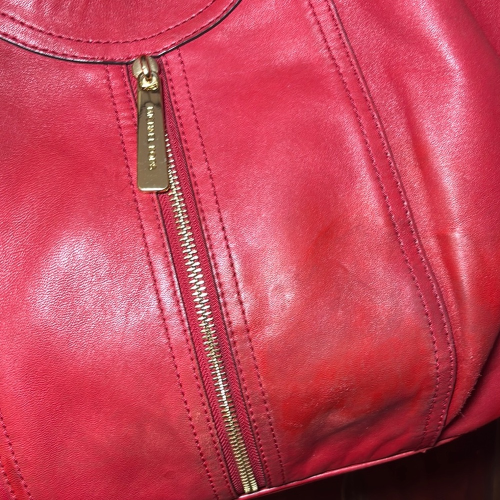 MICHAEL Michael Kors Red Leather Hobo Shoulder Bag - Picture 3 of 15